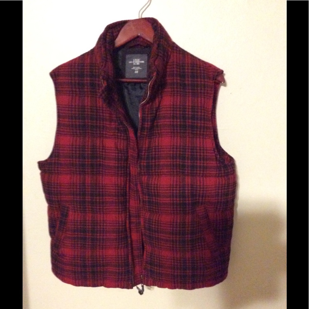 H&M plaid vest fall essential Size L